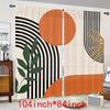 2 Stück Moderne Abstrakte Geometrie und Streifen Design Bedruckte Vorhänge, Stangentaschenvorhänge, Heimdekoration, Raumdekoration