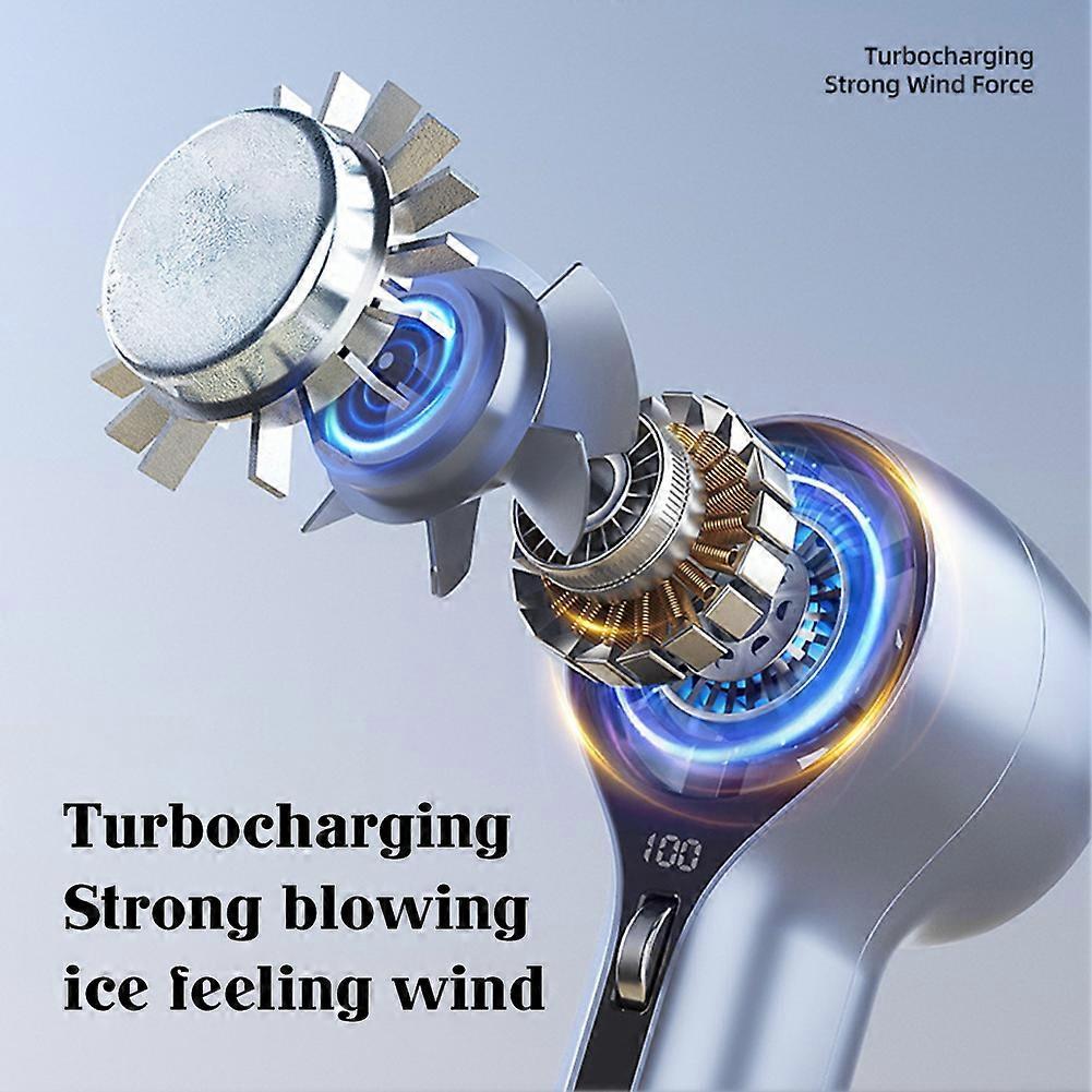 Portable Turbo Handheld Fan: 100 Speed Settings, Digital Display, 3000mAh Battery, and Super Powerful Natural Wind for Summer Travel