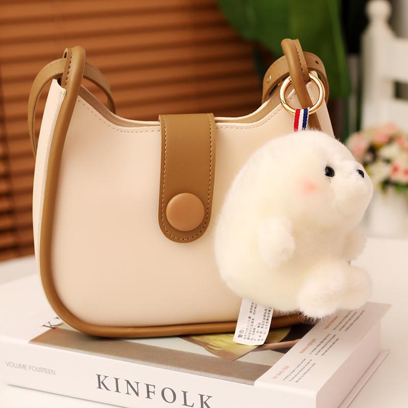 Fluffy And Cute Plush Animal Character Keychain Ideal For Bag Charm And Gift