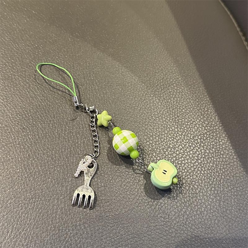 Japanese Korean Cute Apple Lanyard Pendant for USB Drives, AirPods, Earphones, and Bags