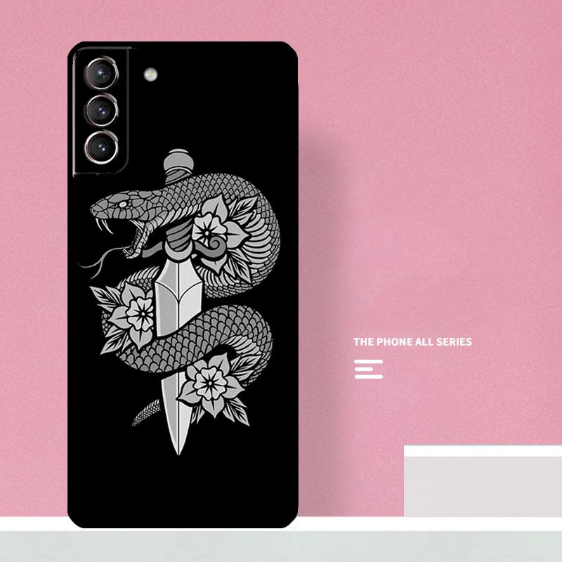Umělecký obal na telefon s ilustrací hada Pro Samsung Galaxy S25 S26 Ultra S20 S21 S22 S23 S24 S10 Plus S25 FE Kryt Coque