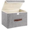 Large Foldable Storage Box With Lid  Collapsible Fabric Storage Box  Storage Basket Cube Organiser Bins With Sturdy Handles For Shelf  Wardrobe  Close