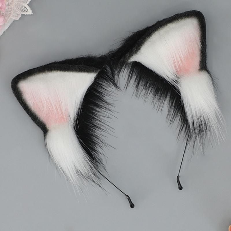 Animal Cosplays Headband Furry Ears Hair Accessories Hair Clip for Women Girls