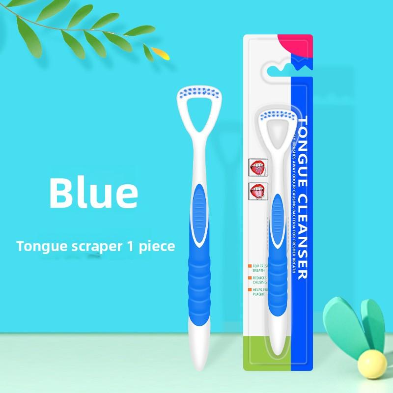 Tongue Coating Cleaner with Bristled Hard Scraper for Scraping The Tongue. Single Unit, Self-contained, Plastic Packaging for Scraping The Tongue.