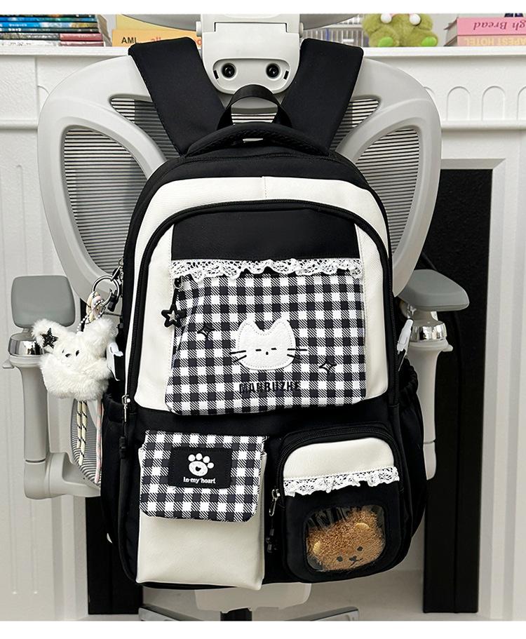 Schoolbag Korean college style cute backpack girl sweet niche dopamine student class schoolbag lightweight backpack