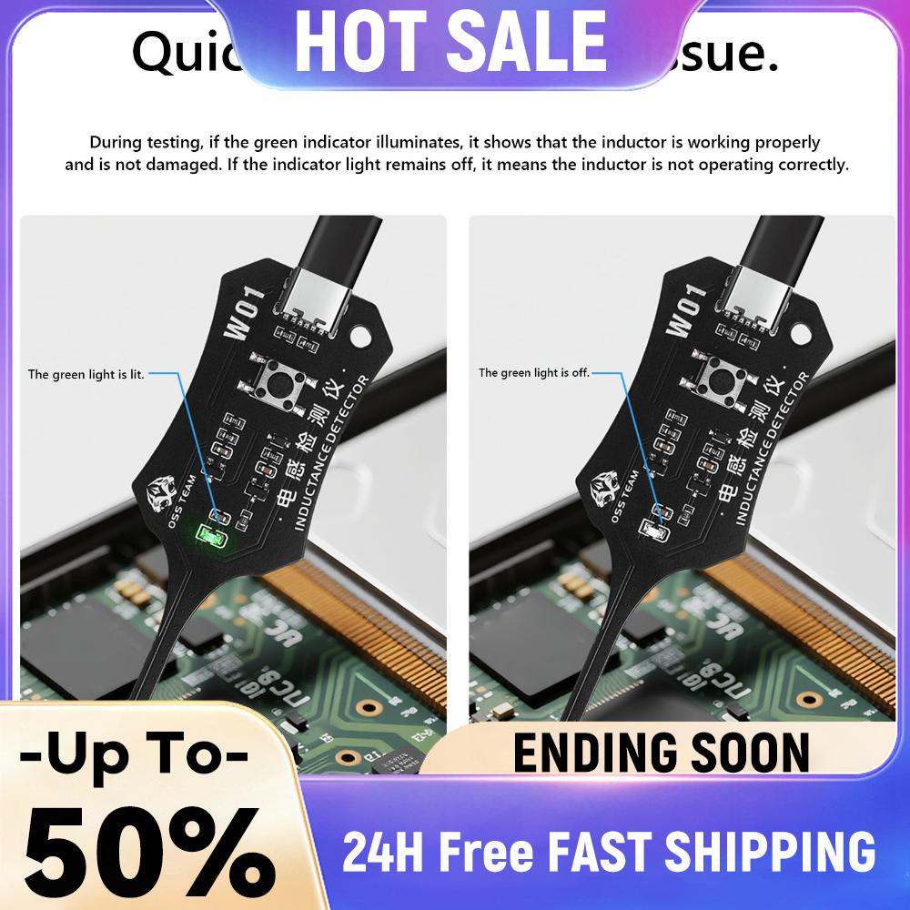 Electromagnetic Induction Quick Fault Check Tool with Indicator Lights Inductance Tester for Phone Motherboard Component Repair