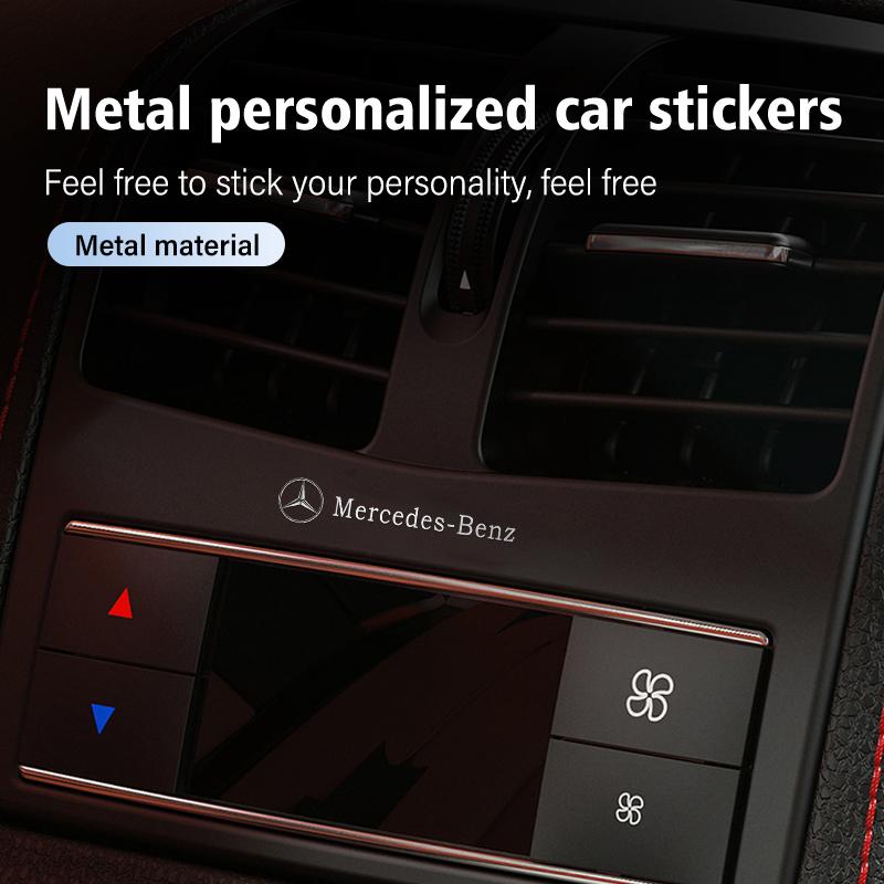 BAI1 For Benz 2/4/8PCS Metal Car Interior Decoration Sticker Badge Decal Accessories CLS SLK Sport ML C200 C260 C300 W205 CITAN VITO