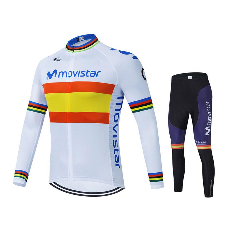 2026 Movistar Team Dlouhý rukáv Cyklistické dresy Ropa Ciclismo Maillot Cyklistické oblečení Prodyšné Mtb Kolo Cyklistické oblečení