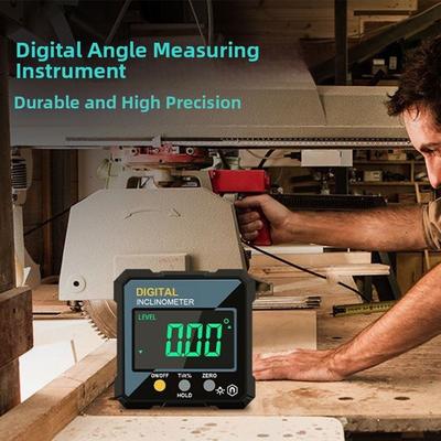 Waterproof Electronic Angle Protractor LCD Backlight High-precision Digital Inclinometer Single-sided Magnetic Level Gauge