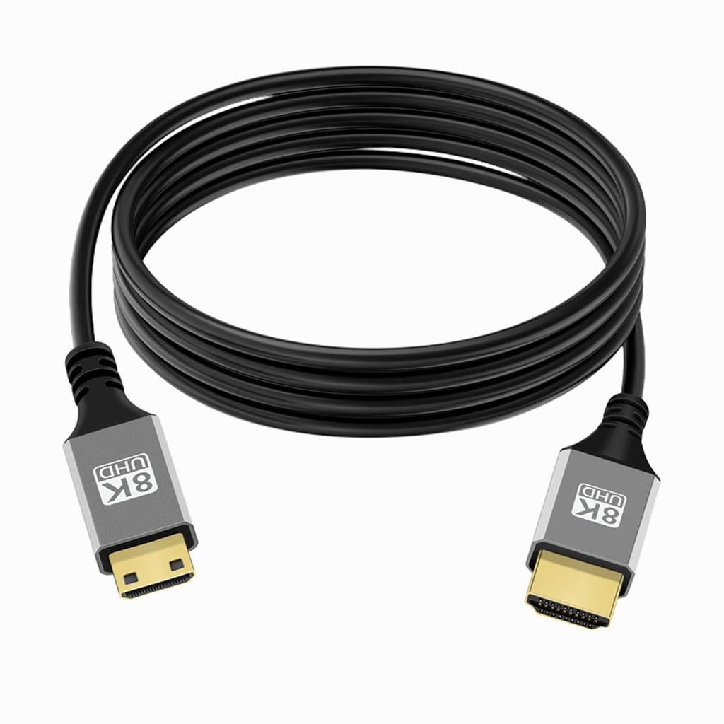 Xiwai Mini HDMI HDTV Hyper Slim HDMI Cord 8K 4K To for Cameras and HDTVs Ultra-Thin 2.1 Cable, 0.5 Meter, 2.0, Type-A Type-C