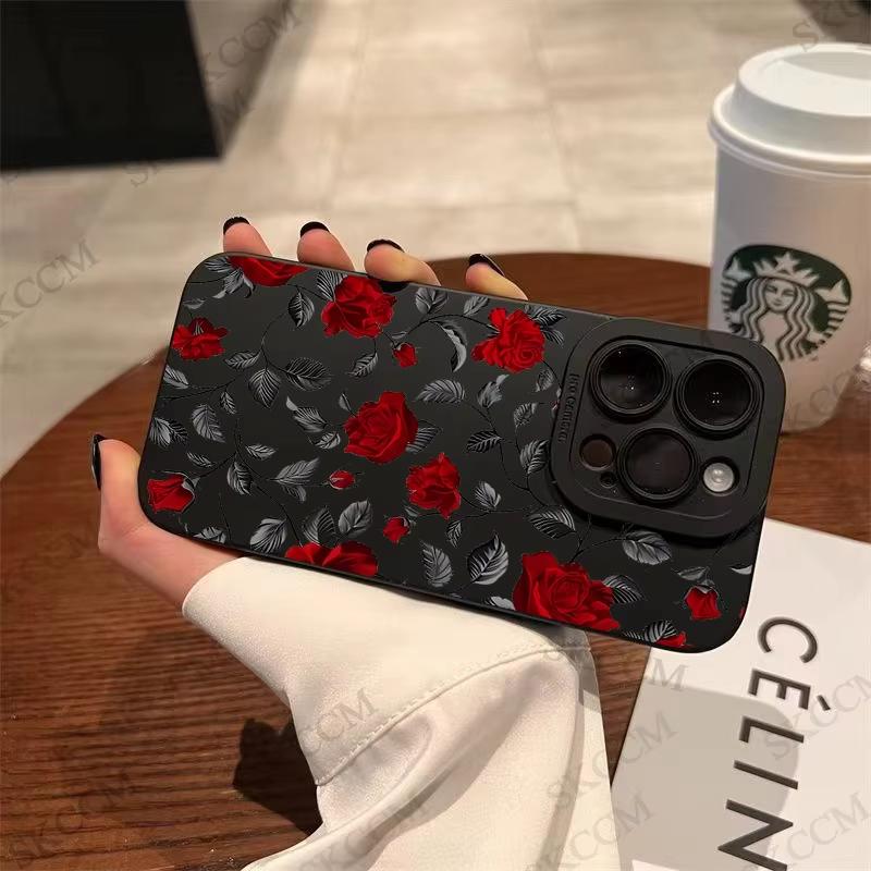 Nový Retro Módní Růžový Kryt na Telefon Pro iPhone 16 15 14 13 12 11 Pro Max XS XR X 7 8 16 Plus Nárazuvzdorný Matný Měkký Silikonový Kryt