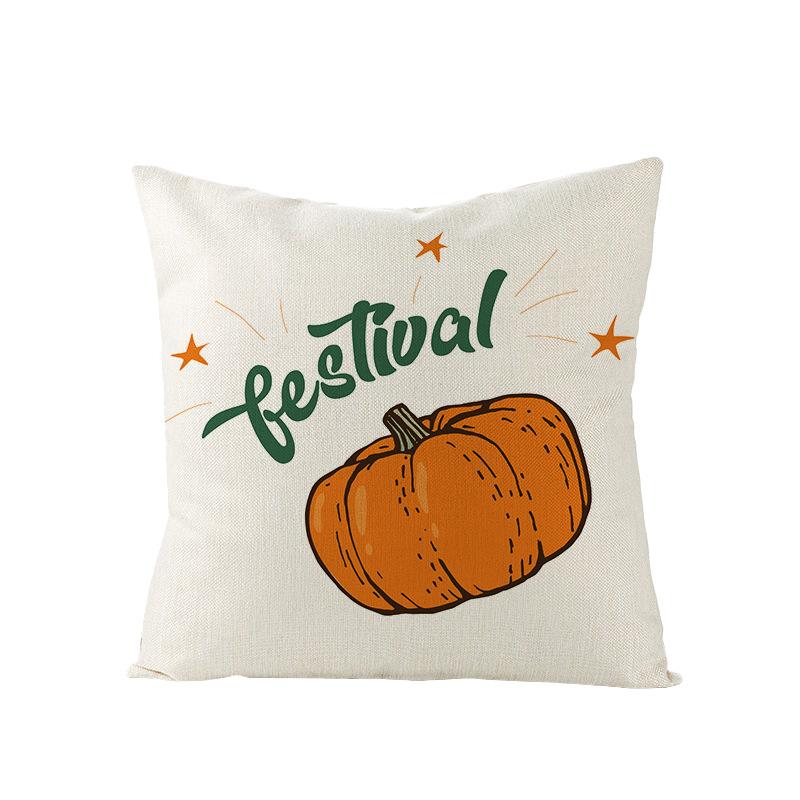 Autumn Harvest Pumpkin Print Pillow Cover Sofa Office Polyester Cushion Cover Home Furnishings