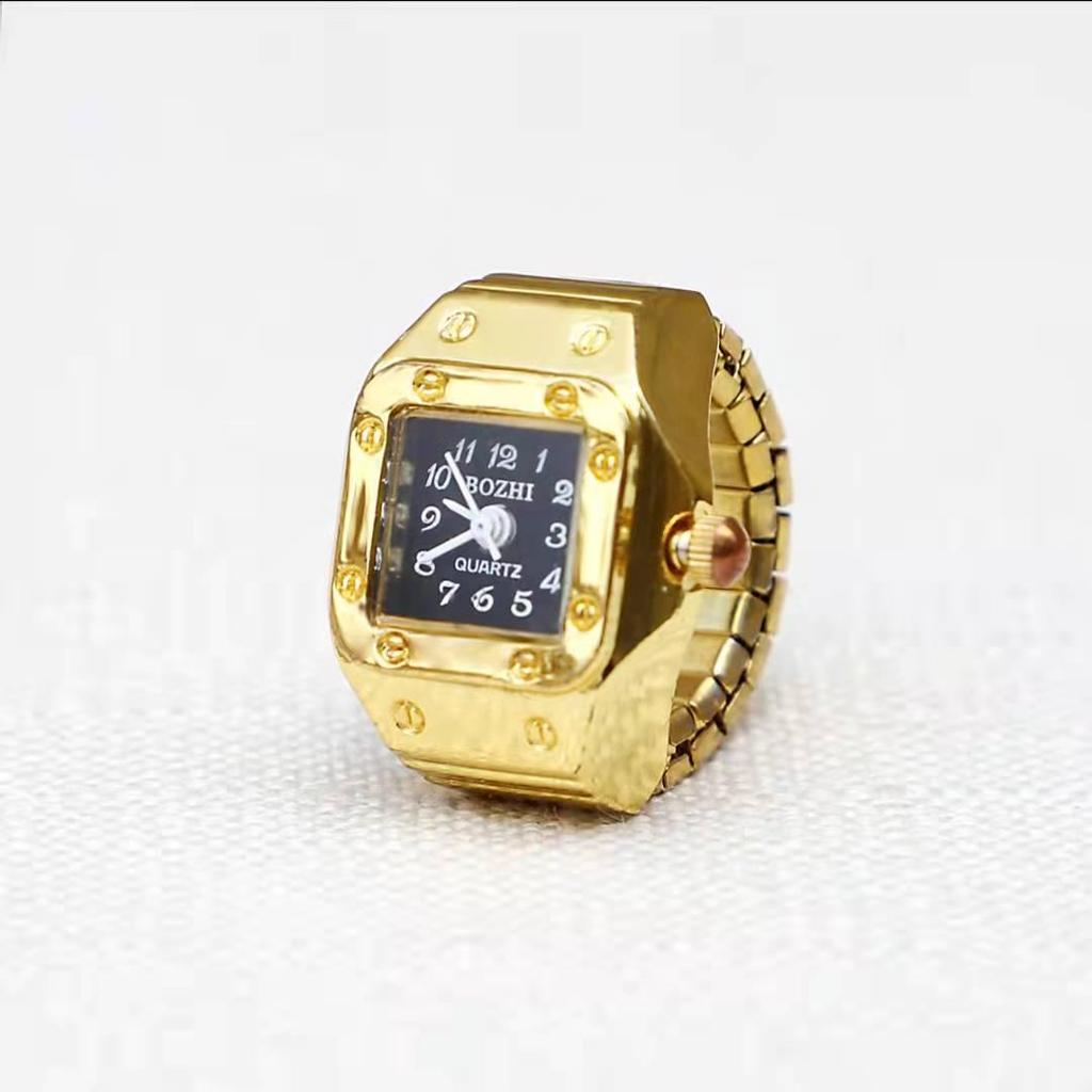 Stylish Alloy Silver Shell Ring Watch with Large & Small Numbers for Men & Women