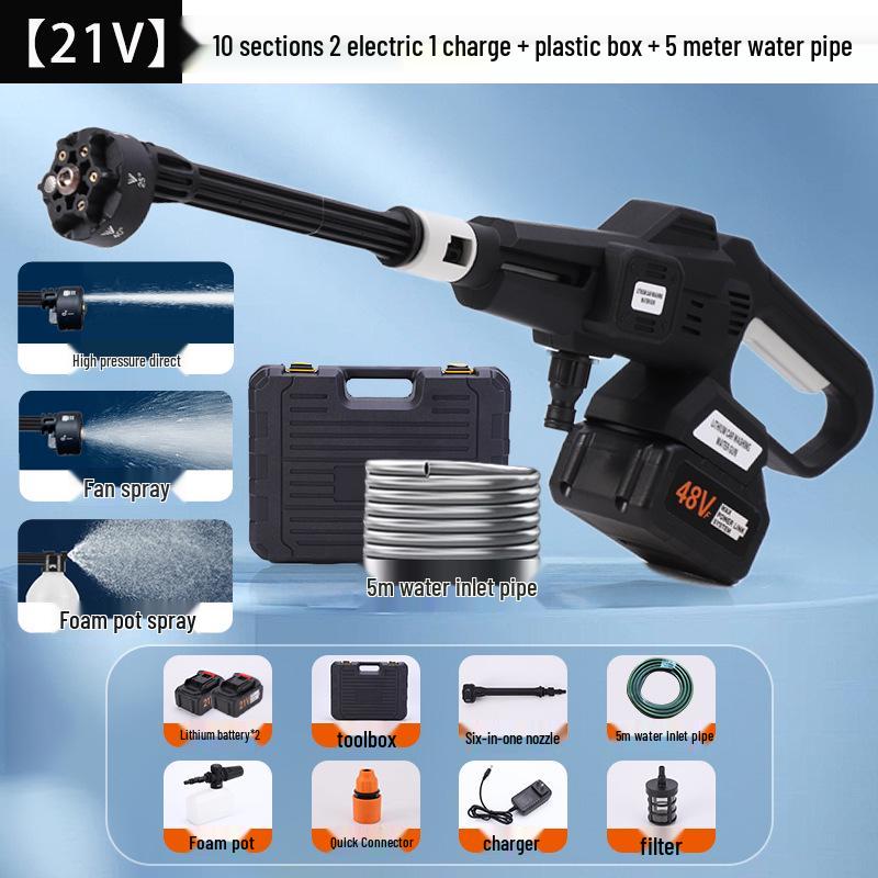 Rechargeable Portable High-Pressure Car Wash Gun with Lithium Battery
