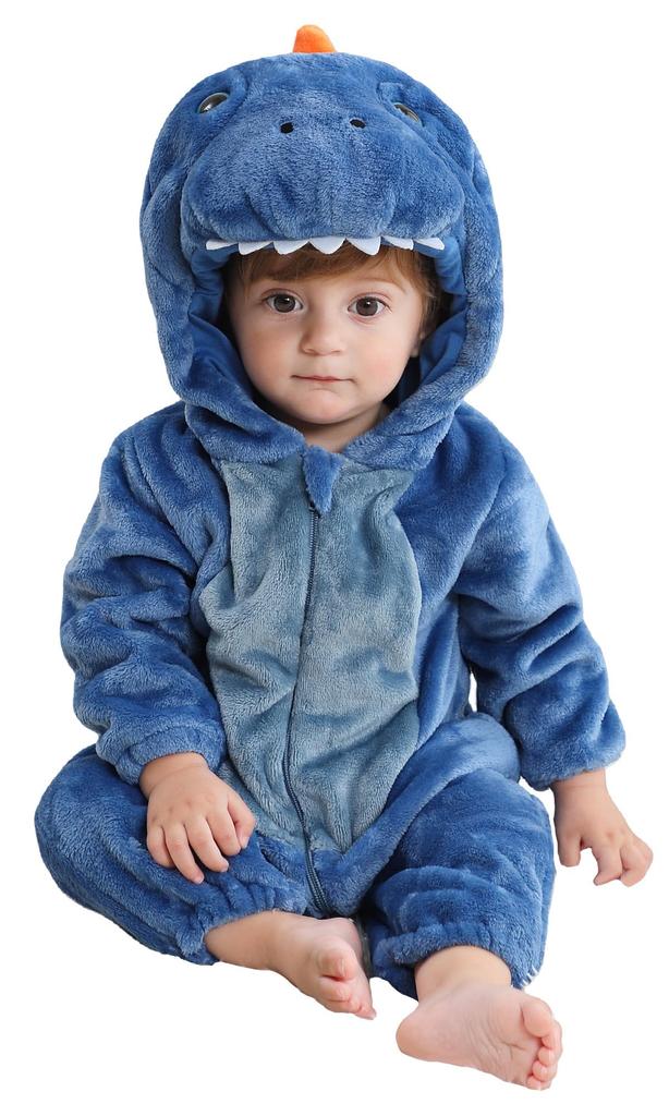 Maeau Baby Dinosaur Kigurumi Winter for Boys and Baby Commemorative Photo Size 70 Costume, Halloween, Christmas, Kids' Costume, Romper, Cosplay,