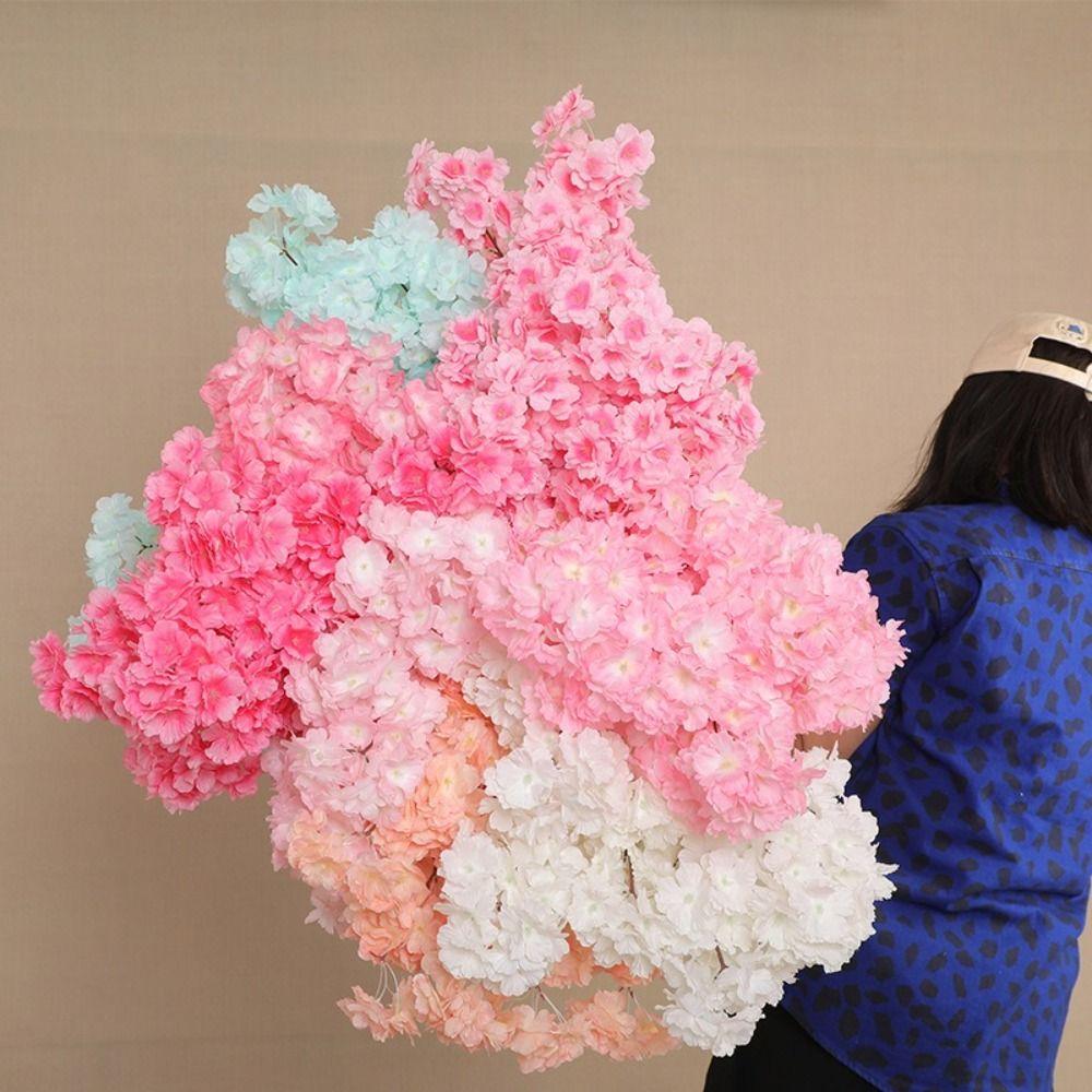 Simulation Branch Artificial Cherry Blossom Encrypted Cherry Spring Cherry Artificial Flowers Multiple Color Flower Bouquets