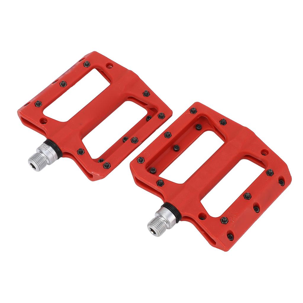 2Pcs Bike Pedals Double Sided Anti Slip Nails Lightweight Nylon High Speed Bearing Cycle Pedal Set