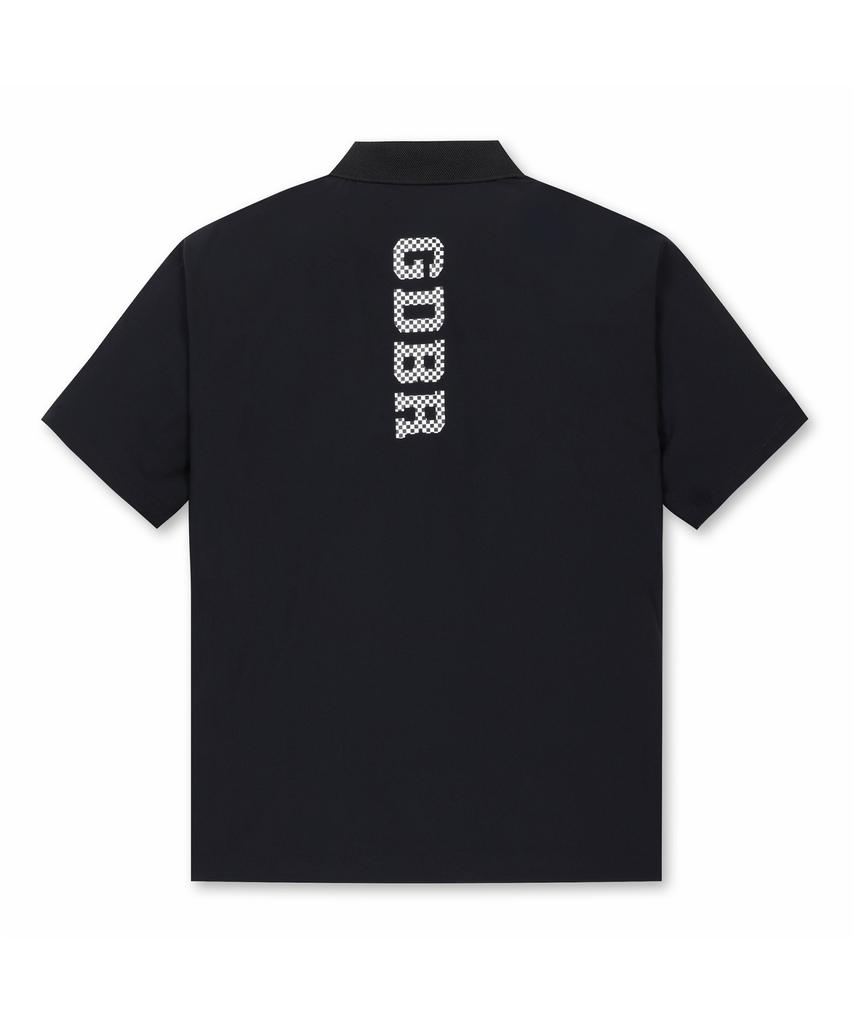 Goldeunbeeo (M) Checker Board Patterned Logo Collar T-Shirt G4Tam26411Bkx
