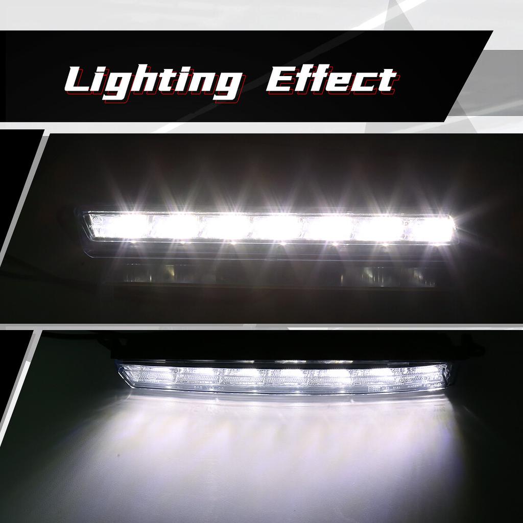 For 2007-2013 Mercedes GL320 GL350 GL450 LED DRL Fog Light Pair w/ Clear Lens