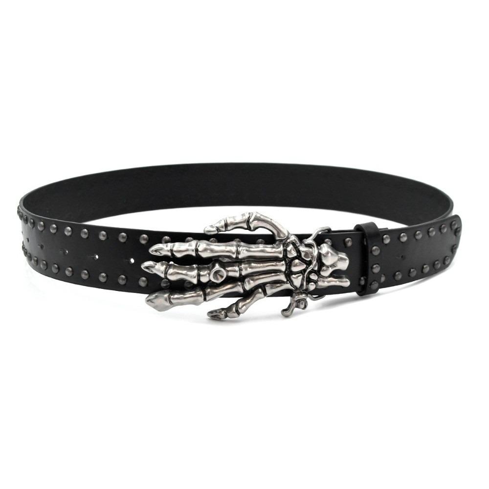 Adjustable Black Rivet Belt Wide Skeleton Claw Belt Fashion Skull Waistband Waist Seal