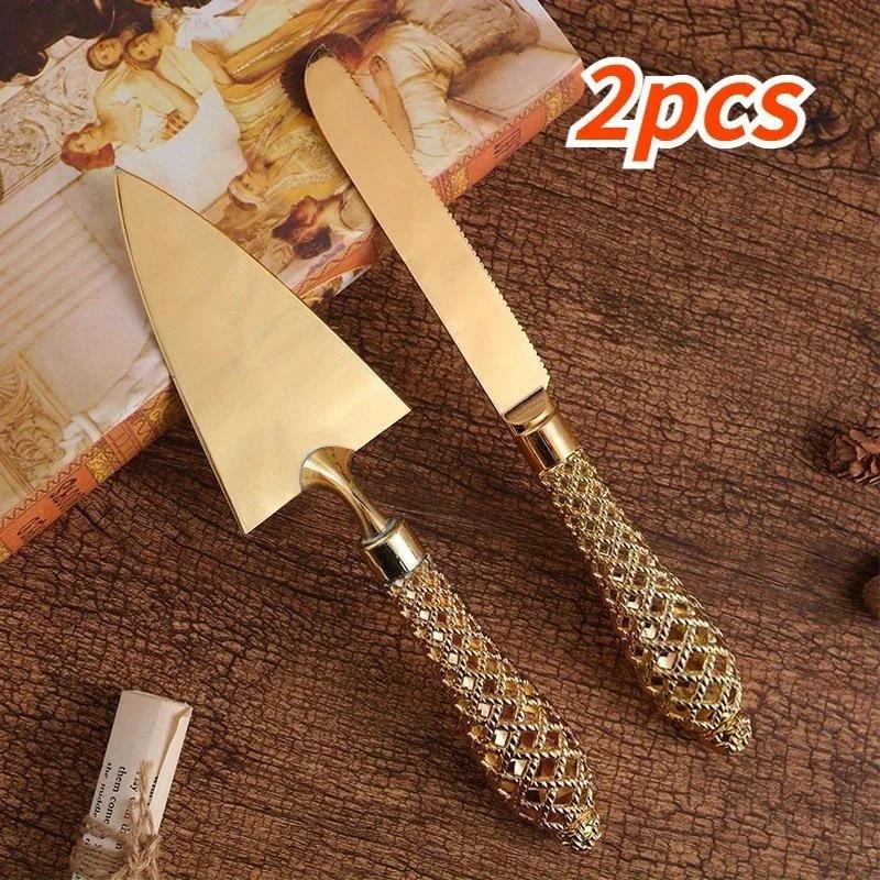 

2pcs Pattern Handle Cutlery Knife Set Pizza Bread Shovel Handmade Cake Knife Family Dinner Party Knife Home Baking Utensils