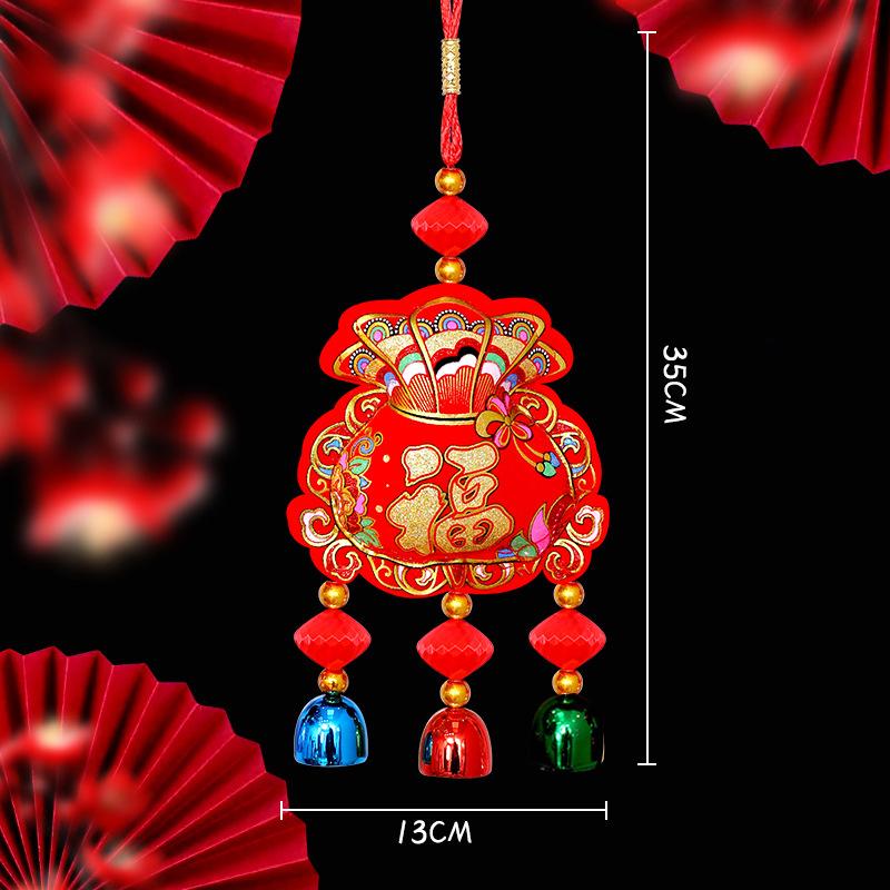 Chinese New Year Tet Decoration 2026 Vietnamese Red Hanging Pendants with Tassel Spring Festival Door Wall Hanging Ornament