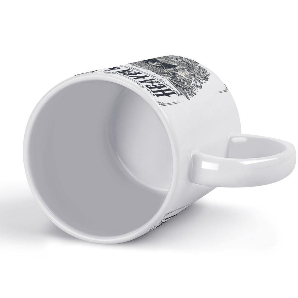 11oz Weiße Keramiktasse mit Hitzebeständigem Körper und Beidseitigem Druck, Glatter Griff für Heiße Getränke und Bürogebrauch