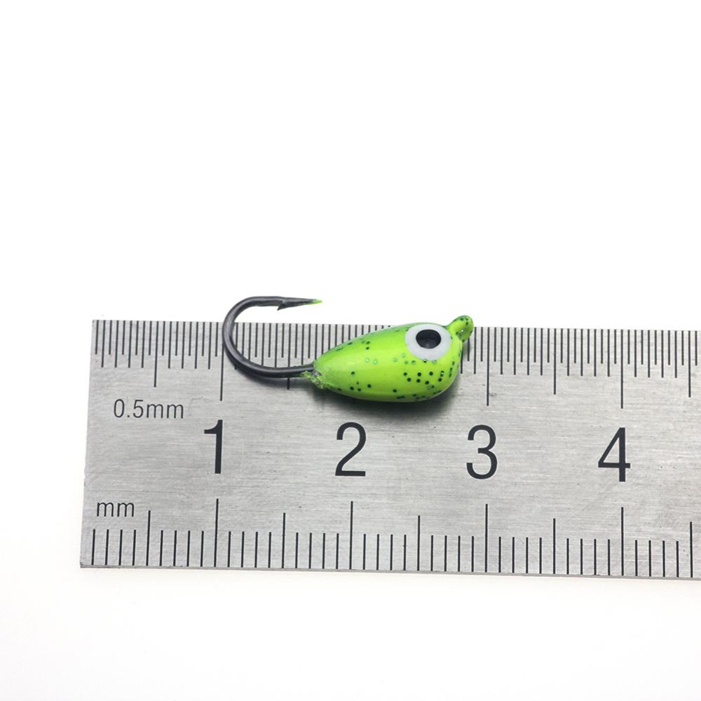 6 sztuk/zestaw Winter Ice jig Fishing Lure 1.8cm 2.3g Mini metalowy ołowiany haczyk na główkę przynęty Jigging
