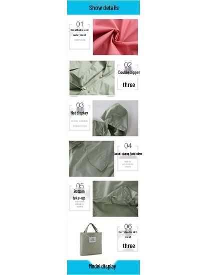 Japanese Style Lightweight Breathable Stormproof Raincoat Poncho for Export to Japan and Korea