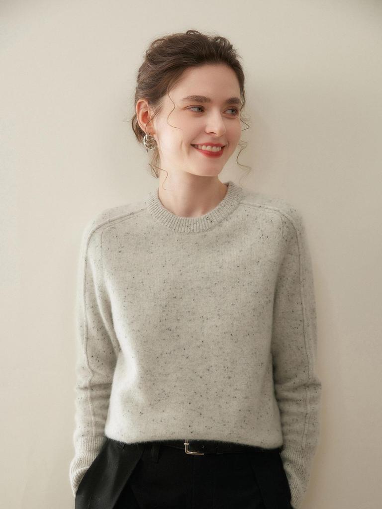 Cashmere 2025 Autumn/Winter Women's Polka Dot Raglan Sleeve Knit Pullover Sweater