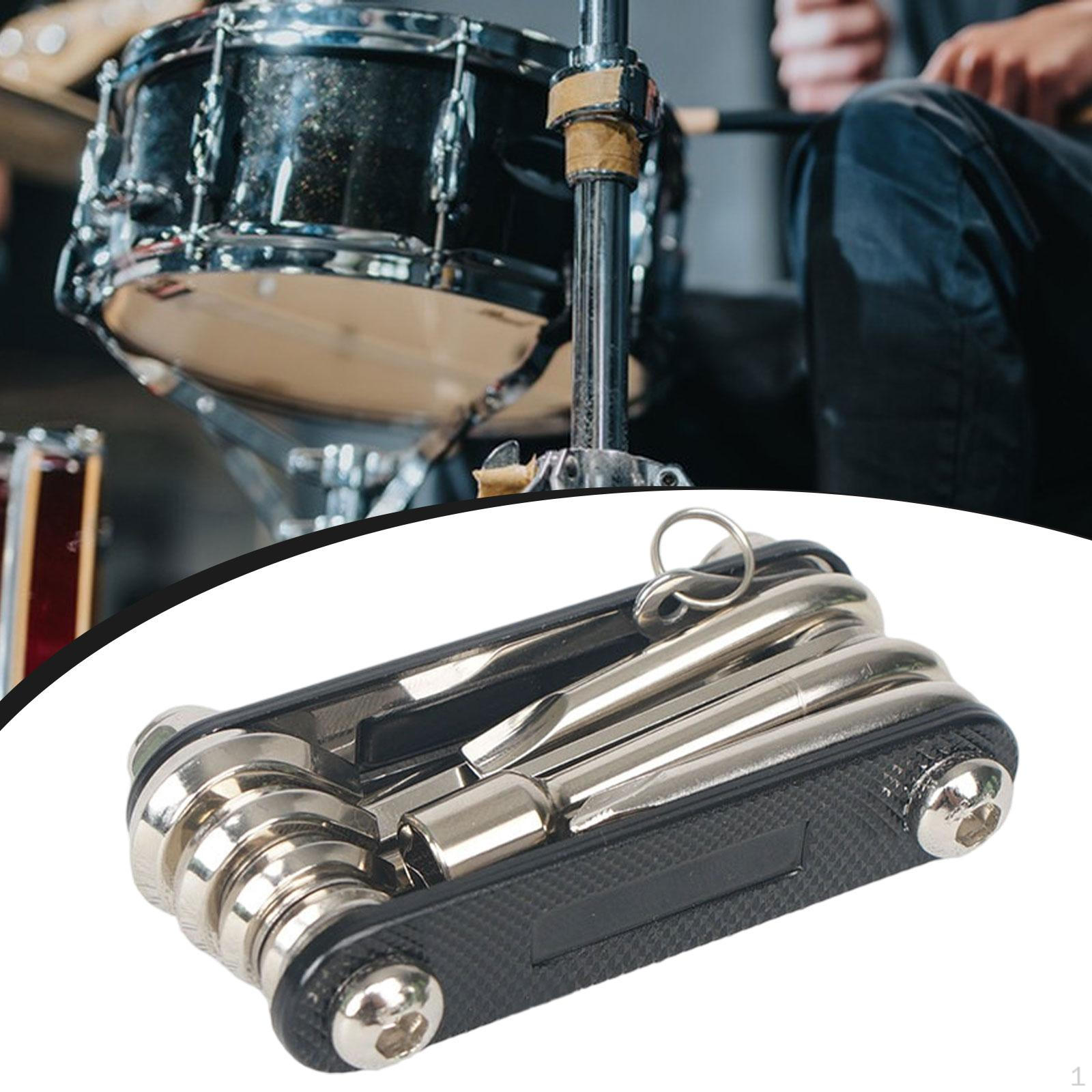 

Drum Tuning Key Screwdriver, 10 in 1 Multifunctional Foldable Kit Installation and Disassembly