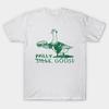 Men Black Print T-shirt Silly Goose, Philly Goose Philadelphia Football Lover No-Cut Transfer Paper Print Cotton Tshirt