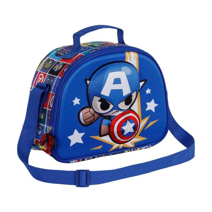 Sac Repas 3D - Captain America Punch - Bleu - Taille Unique