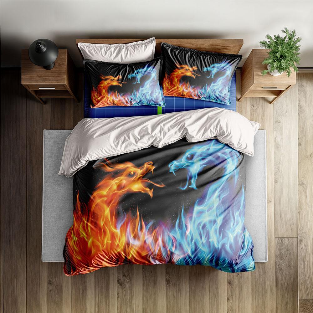 Angry Phenix Dragon Duvet Cover Set King Queen Double Full Twin Single Size Bed Linen Set