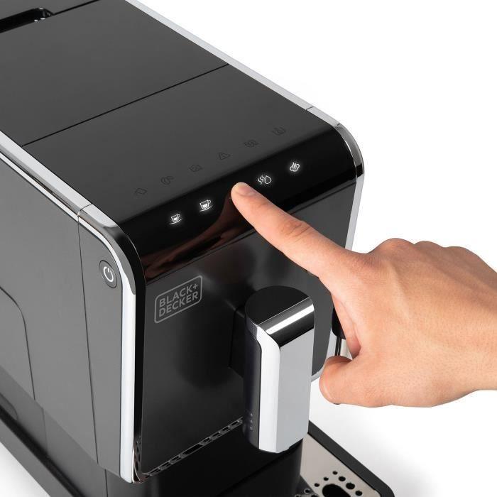 Machine À Café Automatique BLACK+DECKER BXCO1470E De 1470W, 19 Bars, 2 Tasses, Réservoir D'eau De 1,2L, Capacité Café De 160g