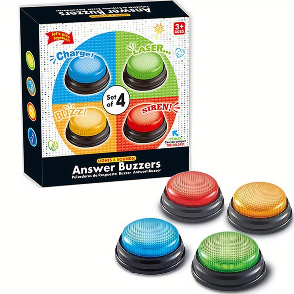 

4pcs with Lights and Sound Answer Buzzers 4Colors Family Feud Jeopardy Buzzer for Trivia Games 1
