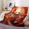 Fox Spirit Fire Demon Blanket Anime Mythical Creature Art Design Soft Fleece Throw Home Decor Gift For Anime Fans130x150