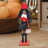 Christmas Shopping Lady Nutcrackers with Curly Hair Wood Figurine Decoration Ornament for Festival Home Tabletop Decors