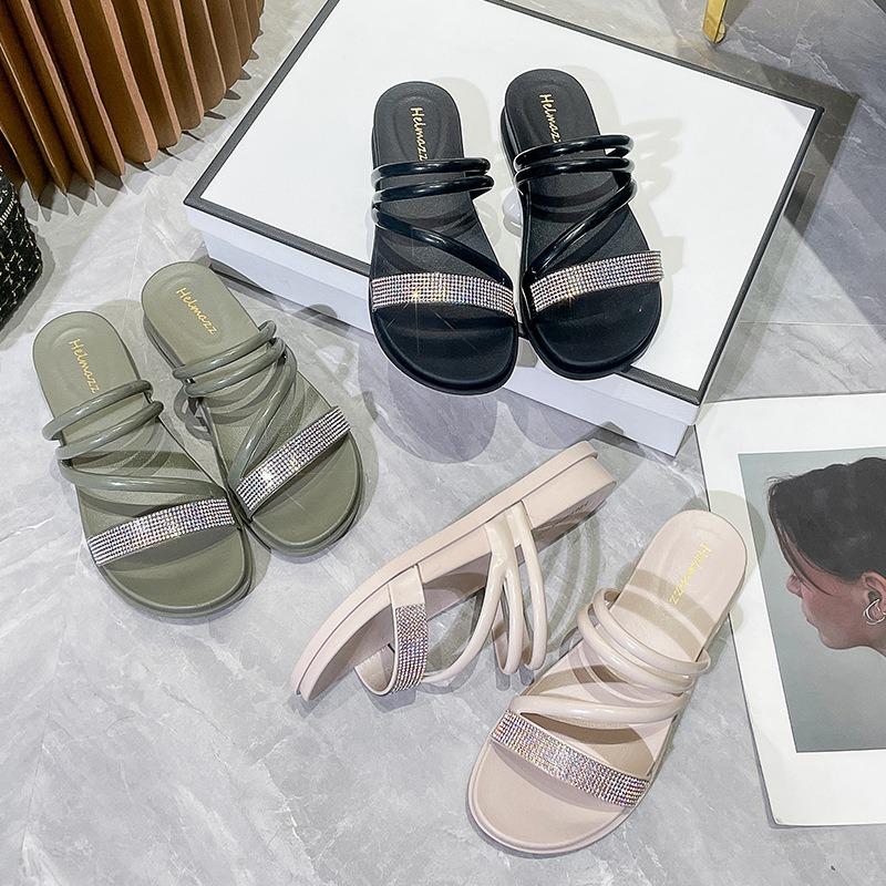 Women's Sandals for Summer Wear, Slippers Flatbottomed Fashion Flipflops, Beach Shoes Cool Slippers Women's Stall Shoes