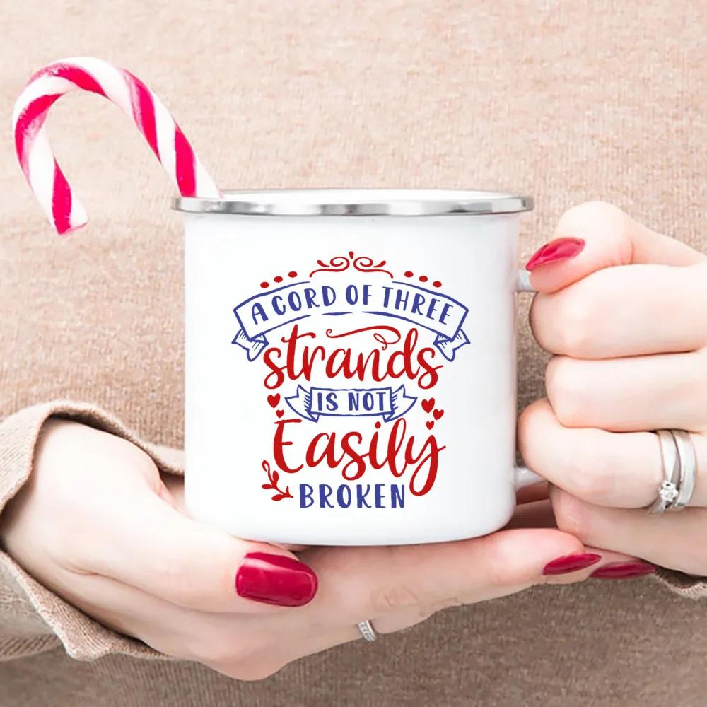 Christian Faith Enamel Coffee Tea Mugs Religious Quotes Trendy Christian Gift for Believer Camping Mug Religious Faith Gifts