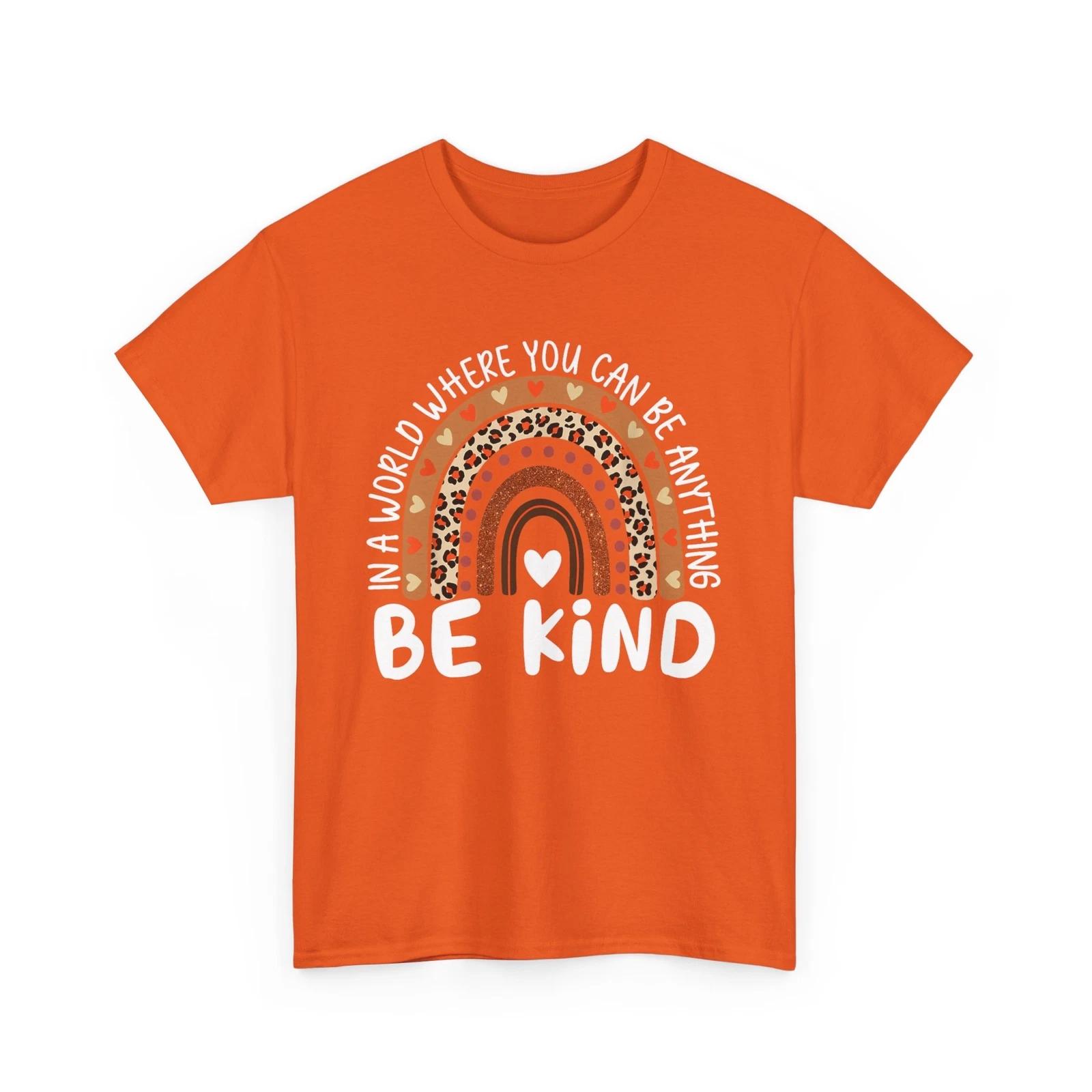 

Unity Day Orange Anti Bullying Kids Girls Leopard Rainbow T-Shirt 4XL