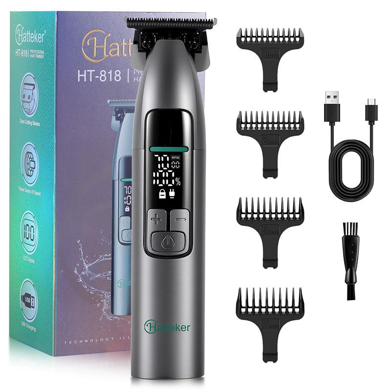 Hatteker LCD Display Adjustable Three-Speed Electric Hair Clipper & Shaver