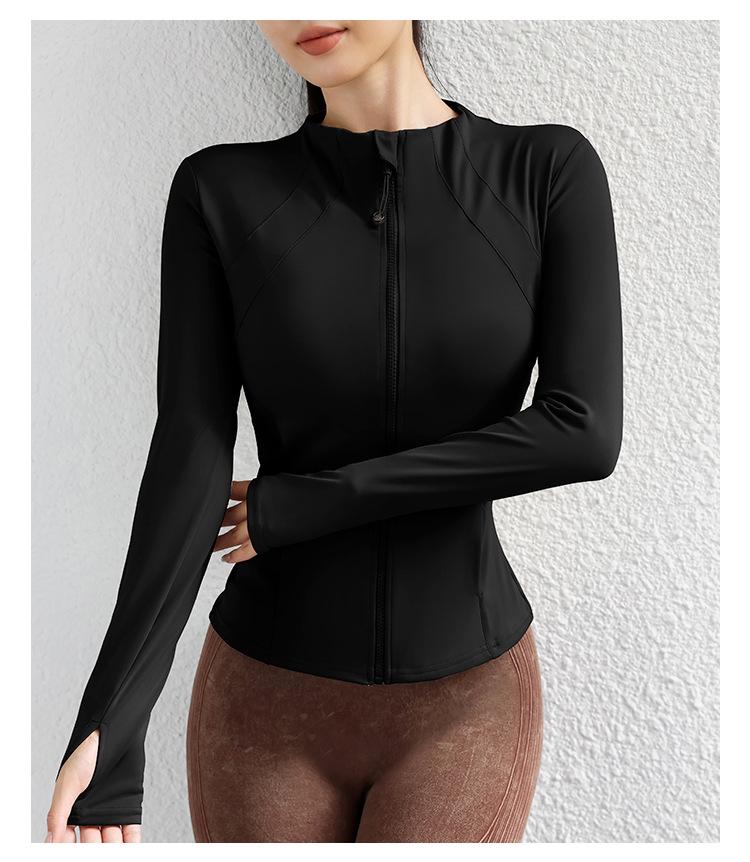 Spring/Summer Stand Collar Zipper Pocket Jacket: Sun Protection, Quick-Dry, High Elastic Fitness Wear