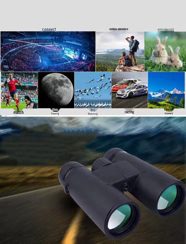 Kaisir 12x42 High-Magnification HD Night Vision Binoculars for Outdoor Travel & Events