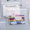 Lovely Heart Cloud Unicorn Ring Clear Pencil Pen File Bag Makeup Storage Pouch