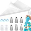 120-Piece Cake Decorating Set: Piping Tips, Disposable Piping Bags, Cream Scraper