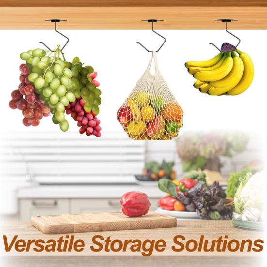 Banana Hook Strong Load-bearing Easy to Install Multi-purpose Under-Cabinet Banana Hanger Utensil Storage Hook