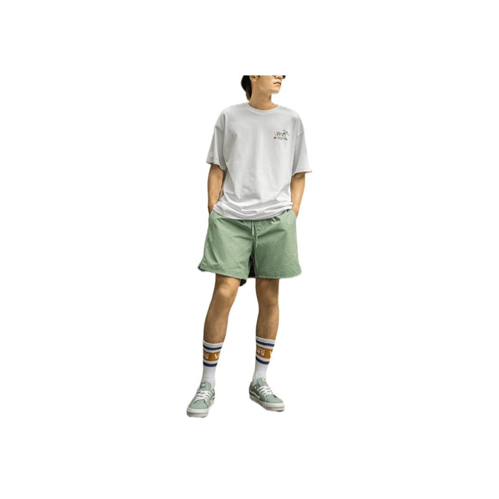 Vans Solid Color Elastic Waist Drawstring Straight Leg Shorts Men shorts Green VN0A49R5YV2