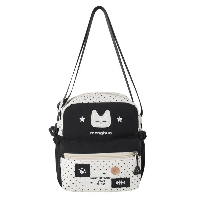 Taška přes rameno s potiskem kočky Studentská lehká crossbody taška