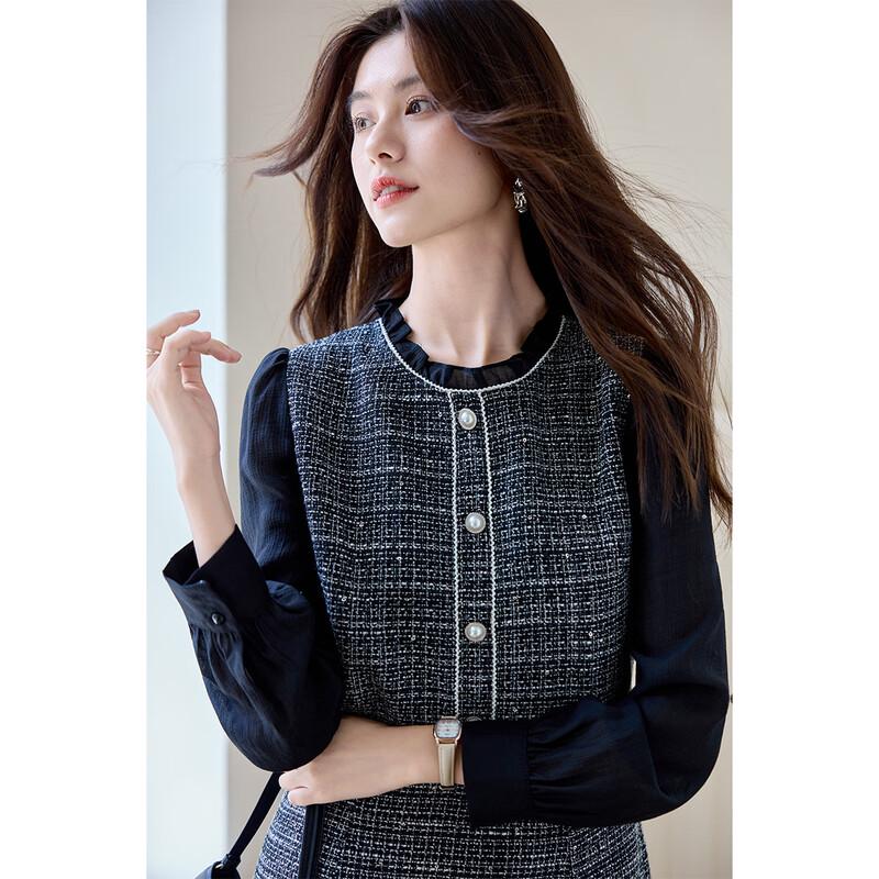 Sanpowa Elegant A-Line Long Sleeve Dress